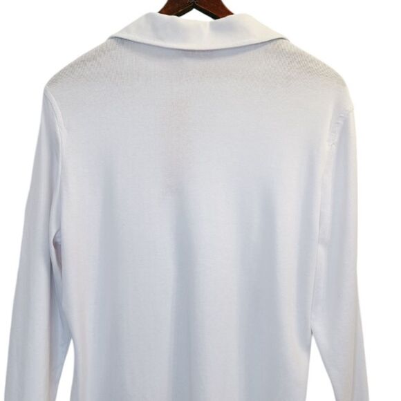 TORY BURCH White Long Sleeve Polo Shirt NWT - Picture 6 of 13